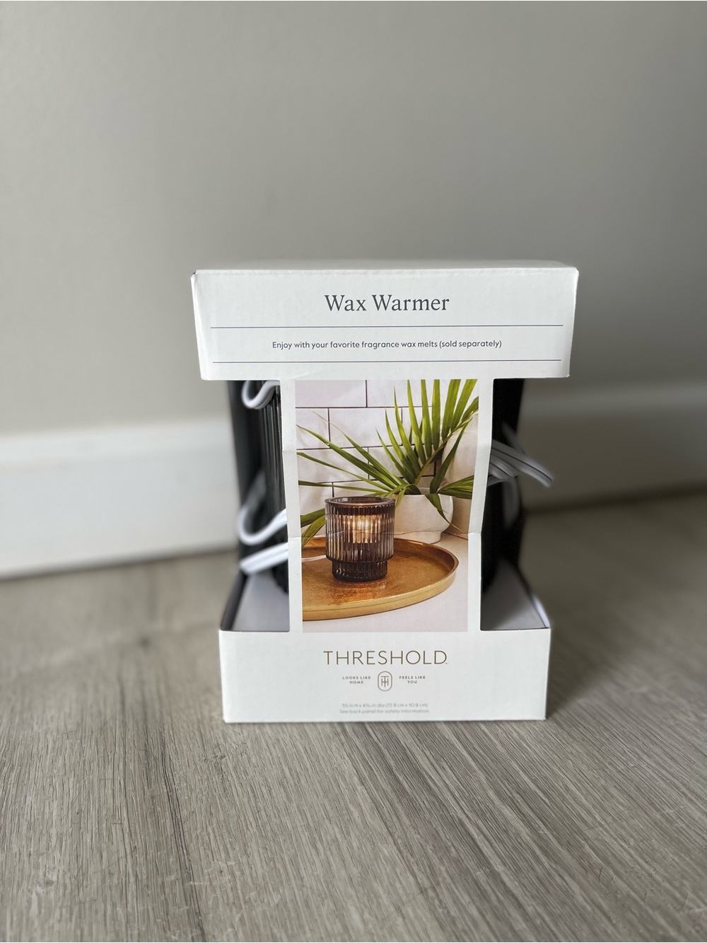 Threshold White Wax Warmer with Ribbed Glass Insert
